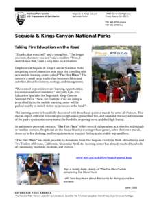 National Park Service U.S. Department of the Interior Sequoia & Kings Canyon National Parks