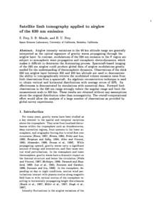 Atmosphere / Meteorology / Observational astronomy / Medical imaging / Airglow / Ionosphere / Tomography / Atmosphere of Earth / Single-photon emission computed tomography / Plasma physics / Physics / Medicine