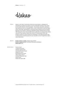BC Kakao | Introduction | 1/7  Kakao Definition  Kakao is a font family of stylistically similar fonts loosely based on calligraphy and