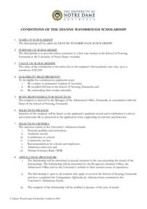 Microsoft Word - Dianne Wansbrough Scholarship Conditions 2009.doc