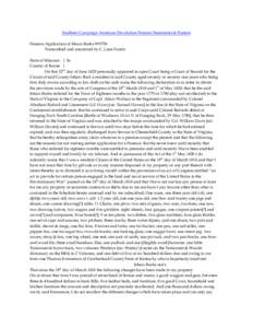 Southern Campaign American Revolution Pension Statements & Rosters Pension Application of Isham Burks W9758 Transcribed and annotated by C. Leon Harris State of Missouri } Ss County of Boone } On this 22nd day of June 18