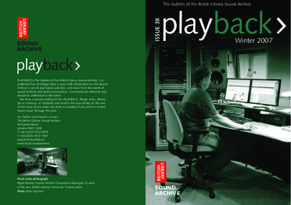Playback issue 38 Winter 2007
