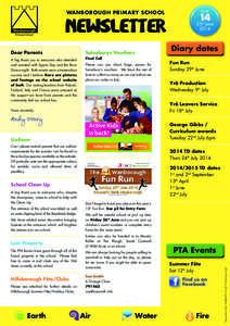 WANBOROUGH PRIMARY SCHOOL  Newsletter Dear Parents  Sainsburys Vouchers