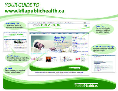 YOUR GUIDE TO www.kflapublichealth.ca User Group Tabs I am a “parent” looking for information on “breastfeeding”.