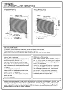 Thintanks 1000 LITRE INSTALLATION INSTRUCTIONS FREESTANDING INLET