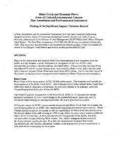 United States Department of the Interior / Ecology / Protected areas of the United States / Bureau of Land Management / Wildland fire suppression / Wilderness study area / Mountain Plover / Riparian zone / Area of Critical Environmental Concern / Environment of the United States / Environment / Conservation in the United States