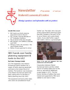 Newsletter  3RD QUARTER 31ST SEPT 2013