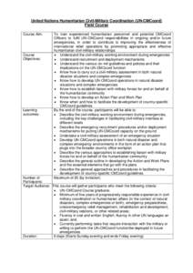 Microsoft Word - UN-CMCoord Field Course Factsheet, 21 Oct 2011