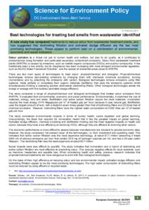 21 February[removed]Best technologies for treating bad smells from wastewater identified A new study has compared treatments to reduce odour from wastewater treatment plants, and has suggested that biotrickling filtration 