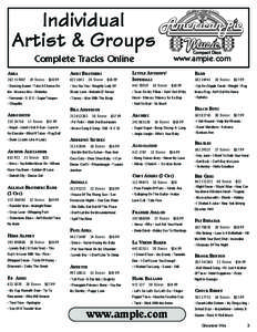 Individual Artist & Groups Compact Discs  Complete Tracks Online