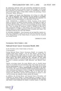 PROCLAMATION 7599-OCT. 1, [removed]STAT[removed]By advancing national pride and promoting international goodwill, Gold Star Mothers serve as models of grace and strength. As we honor