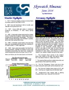 Skywatch Almanac June 2014 by Mark Breen Weather Highlights