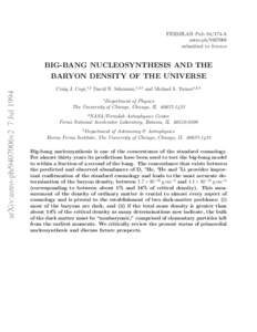 FERMILAB–Pub–[removed]A astro-ph[removed]submitted to Science BIG-BANG NUCLEOSYNTHESIS AND THE