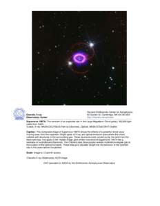 Supernovae / Observational astronomy / Dorado constellation / Large Magellanic Cloud / Chandra X-ray Observatory / SN 1987A / Supernova / X-ray astronomy / Space Telescope Science Institute / Astronomy / Space / Supernova remnants