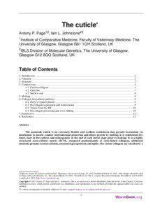 The cuticle* Antony P. Page1§, Iain L. Johnstone2§ 1