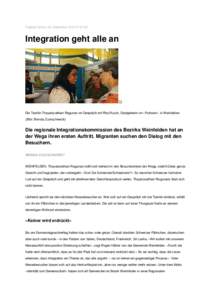 Tagblatt Online, 29. September[removed]:37:35  Integration geht alle an Die Tamilin Thayalavathani Ragunan im Gespräch mit Rita Rusch, Gastgeberin im «Frohsinn» in Weinfelden. (Bild: Brenda Zuckschwerdt)