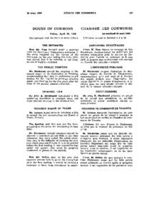 House of Commons Debates / Débats de la Chambre des communes - 1st Parliament, 2nd Session / 1re législature, 2e session[removed]