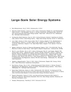 Large-Scale Solar Energy Systems  Erie (Pennsylvania), City ofOrdinance No.  