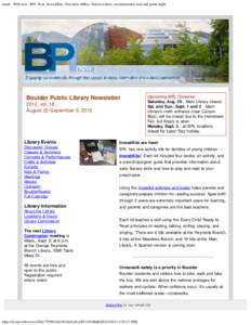 email : Webview : BPL Now: InvestiKits, Downton Abbey, fiction writers, recommended read and game night