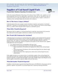 Sup. of Coal-based Liquid Fuels[removed]archived EPA-430-F[removed]