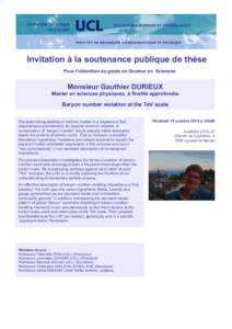 Invitation à la soutenance publique de thèse