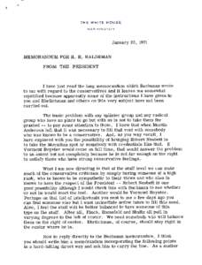 Memorandum for H. R. Haldeman, January 20, 1971