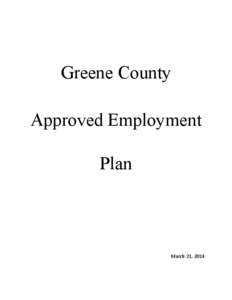 Greene County Approved Employment Plan March 21, 2014