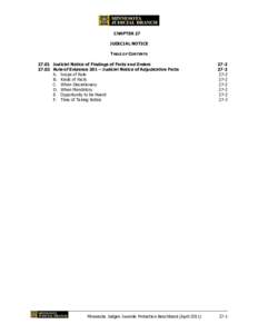 CHAPTER 27 Chapter 26 JUDICIAL NOTICE TABLE OF CONTENTS