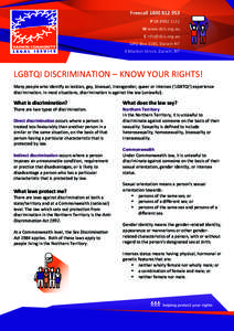 Discrimination law / Law / LGBT rights in Australia / Hate speech laws in Australia / Discrimination / Australian law / Hate speech