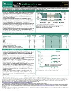 The National Assessment of Educational Progress (NAEP) assesses mathematics in five content areas: number properties and operations; measurement; geometry; data analysis and probability; and algebra. The NAEP mathematics