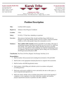 Microsoft Word - Job Posting - Certified AOD Counselor (Yreka).doc.docx