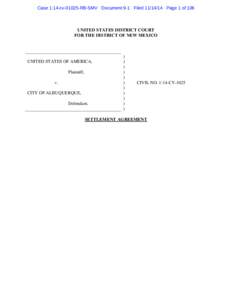 US v Albuquerque - Settlement Agreement - November 14, 2014
