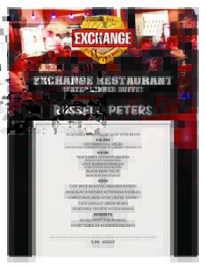 exchange REstaurant seated dinner buffet RUSSELL PETERS VEGETABLE MINESTRONE SOUP WITH PESTO SALADS