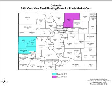 Colorado 2014 Crop Year Final Planting Dates for Fresh Market Corn MOFFAT 081