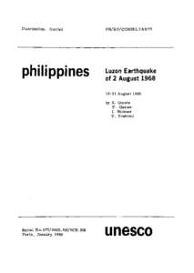 Luzon earthquake of 2 August 1968: Philippines - (mission[removed]August 1968; 1969