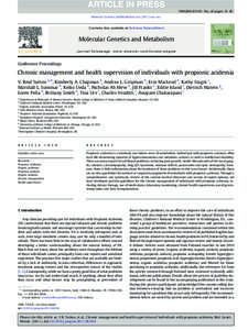 Chronic management and health supervision of individuals with propionic acidemia