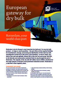 European gateway for dry bulk Rotterdam, your world-class port