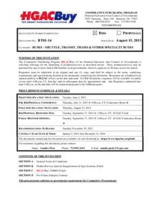 COOPERATIVE PURCHASING PROGRAM Houston-Galveston Area Council of Governments 3555 Timmons, Suite 120, Houston, TXPhone: Fax: www.hgacbuy.org