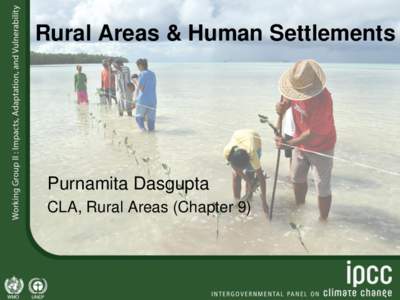 Rural Areas & Human Settlements  Purnamita Dasgupta CLA, Rural Areas (Chapter 9)  Rural Areas: