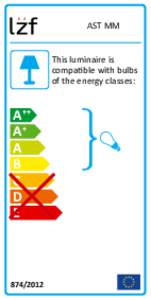 AST MM This luminaire is compatible with bulbs of the energy classes:  A++