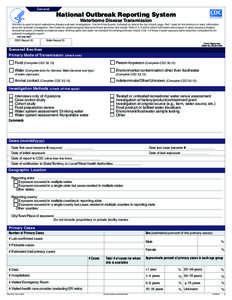 National Outbreak Reporting System Waterborne Disease Transmission