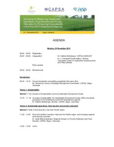 AGENDA Monday, 24 November:30 – 09:00 09:00 – 09:30  Registration