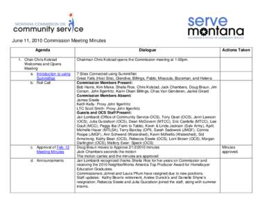 Montana Conservation Corps / AmeriCorps / Government of the United States / Kolstad