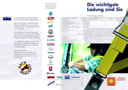 Die wichtigste Ladung sind Sie Eine Aktion unter dem Dach des Deutschen Verkehrssicherheitsrates