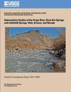 Prepared in cooperation with the Bureau of Reclamation and the Colorado River Basin Salinity Control Forum Hydrosalinity Studies of the Virgin River, Dixie Hot Springs, and Littlefield Springs, Utah, Arizona, and Nevada