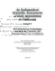An Independent Scientific Assessment of Well Stimulation in California Volume I Well Stimulation Technologies