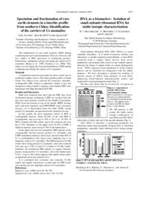 Goldschmidt Conference Abstracts[removed]Speciation and fractionation of rare earth elements in a lateritic profile from southern China: Identification of the carriers of Ce anomalies