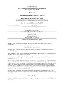 UNITED STATES SECURITIES AND EXCHANGE COMMISSION Washington, D.C[removed]Form 6-K REPORT OF FOREIGN PRIVATE ISSUER PURSUANT TO RULE 13a-16 or 15d-16