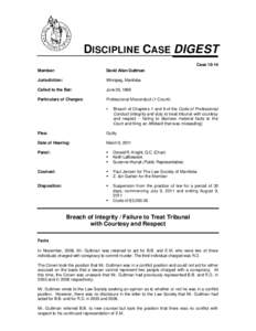 DISCIPLINE CASE DIGEST Case[removed]Member: David Allan Guttman