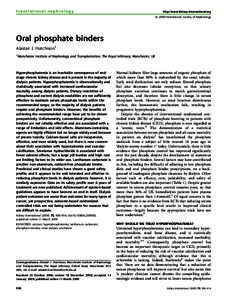 translational nephrology  http://www.kidney-international.org & 2009 International Society of Nephrology  Oral phosphate binders